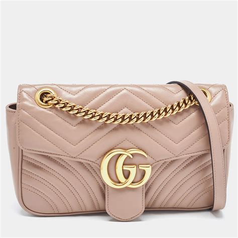 gg marmont small matelassé shoulder bag dusty pink